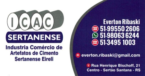 Construção e Reformas ICAC Sertanense Indústria de Artefatos de Cimento